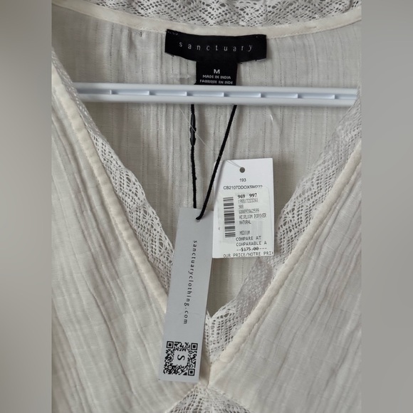 NWT Sanctuary Heirloom Gauze with Lace Popover Top - Picture 4 of 8